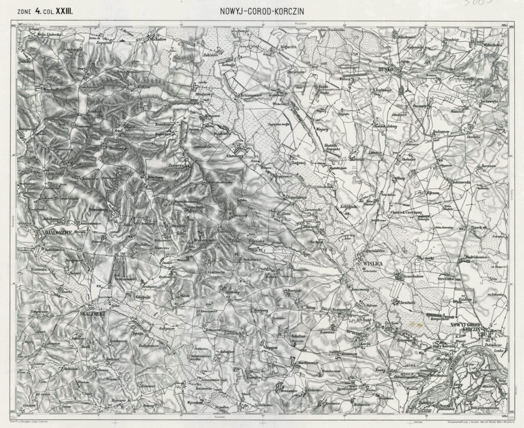 mapa Nowy Korczyn sprzed lat